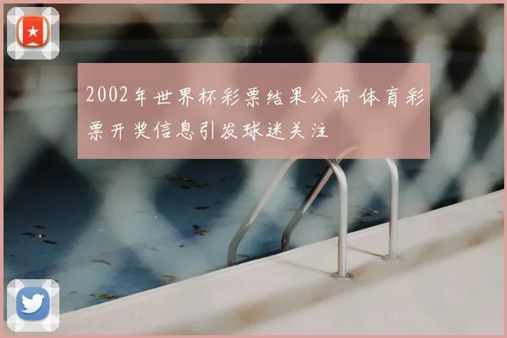 2002年世界杯彩票结果公布 体育彩票开奖信息引发球迷关注